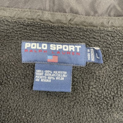 Vintage Polo Sport Ralph Lauren Fleece Jacket Size Large Black