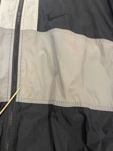 Vintage Nike Windbreaker Light Jacket Size 2XL White Black Embroidered