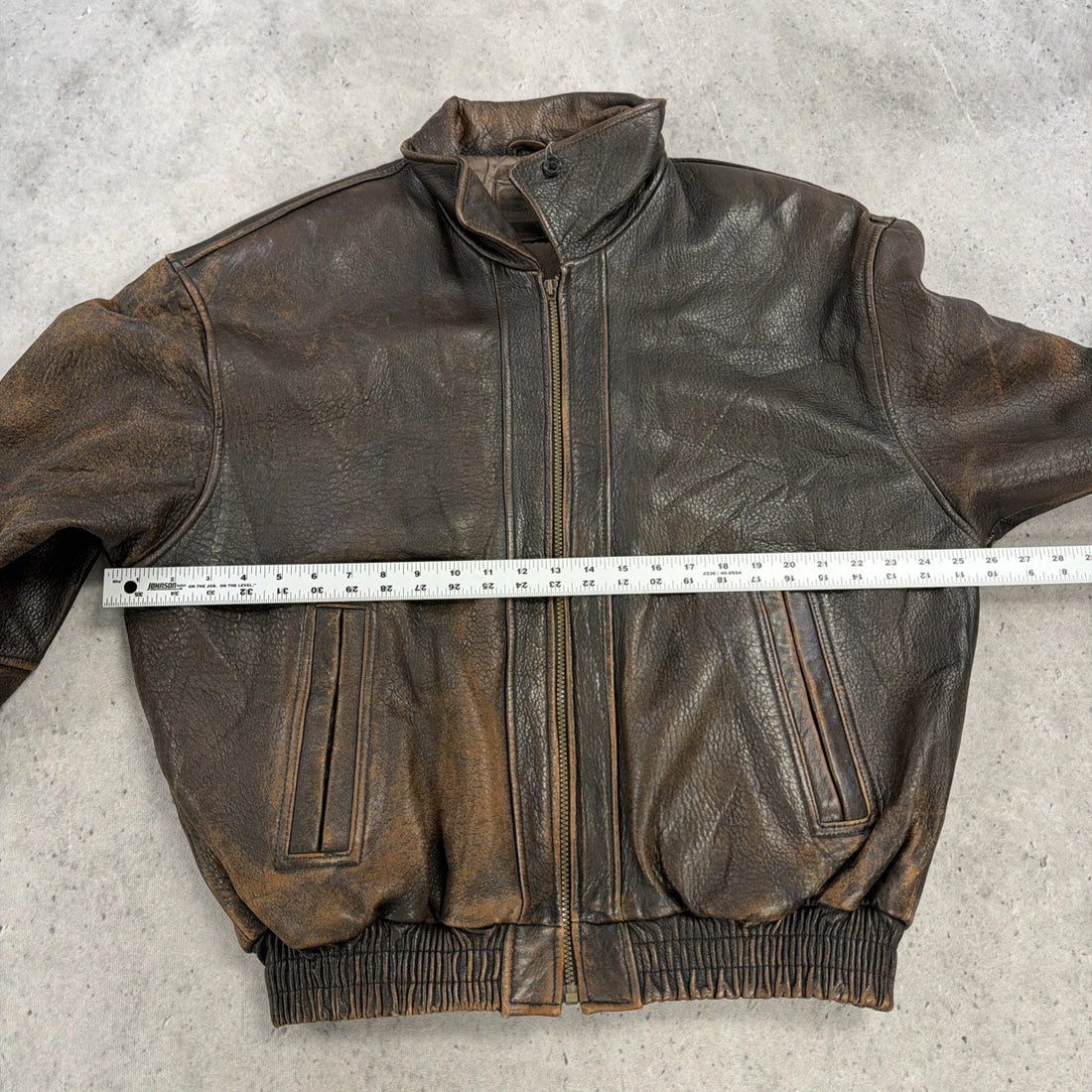 Vintage Hunt Club Leather Bomber Jacket Size Large