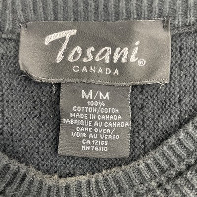 Vintage Tosani Canada Crewneck Sweater Size Medium Black