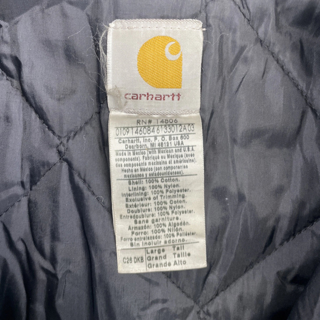 Carhartt Canvas Arctic Work Jacket Size Large Tall C26 DKB