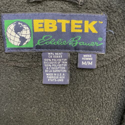 Vintage Eddie Bauer Ebtek Fleece Vest Jacket Size Medium Black