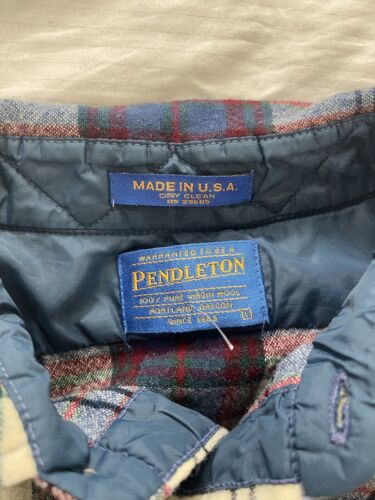 Vintage Pendleton Lodge Wool Button Up Shirt Size Large Plaid