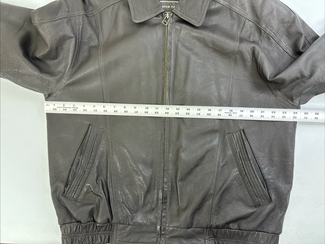 David Taylor Leather Bomber Jacket Size Medium
