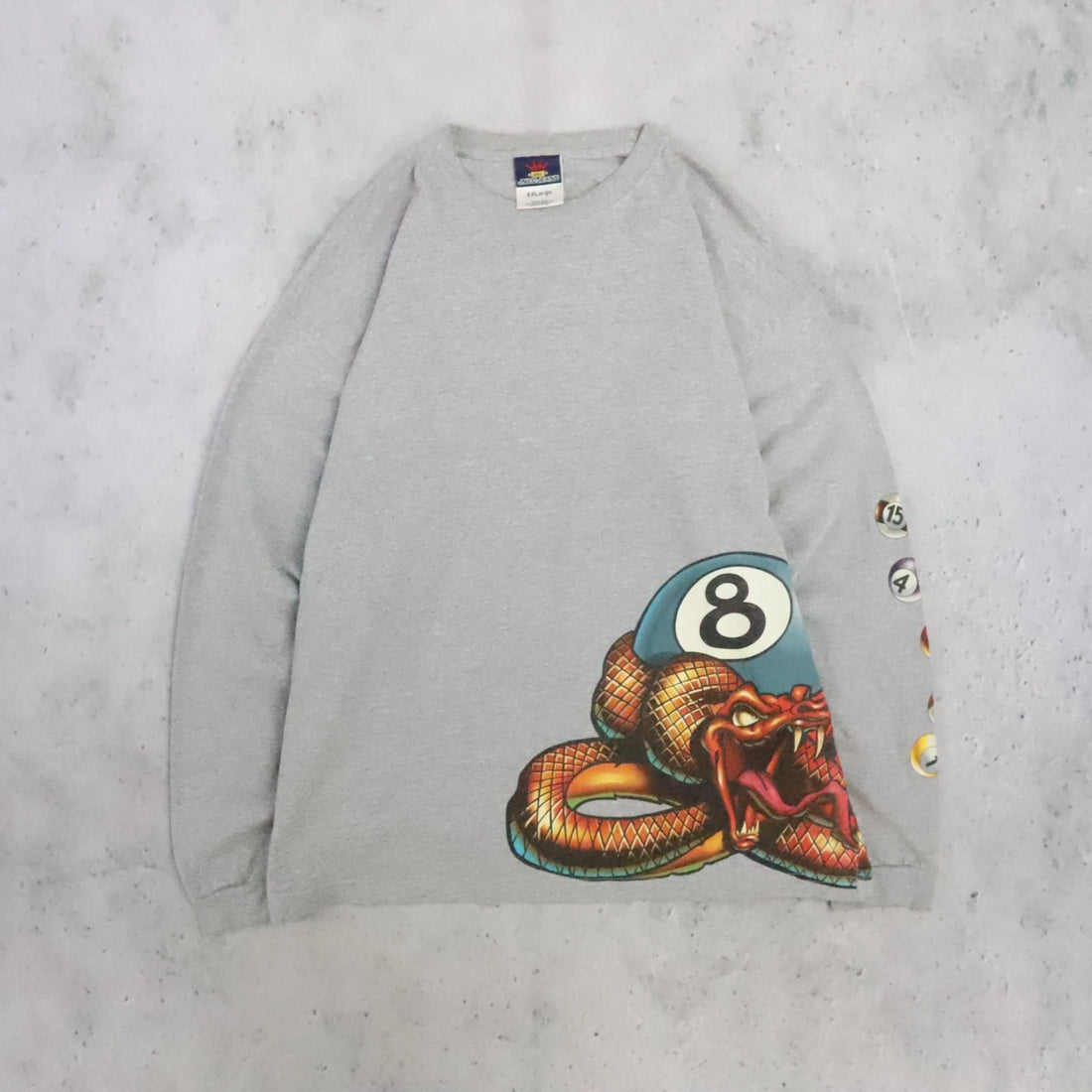 Vintage JNCO Jeans 8 Ball Snake Long Sleeve T-Shirt Size 2XL Y2K