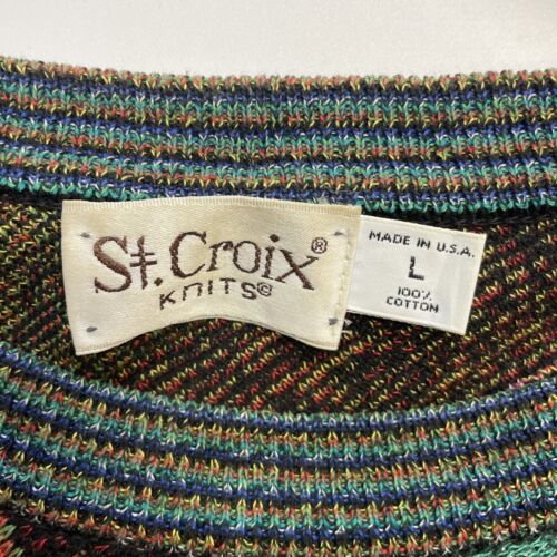 Vintage St. Croix Abstract Crewneck Sweater Size Large