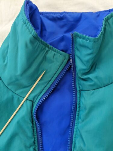 Vintage Columbia Reversible Bomber Jacket Size Small Teal Blue