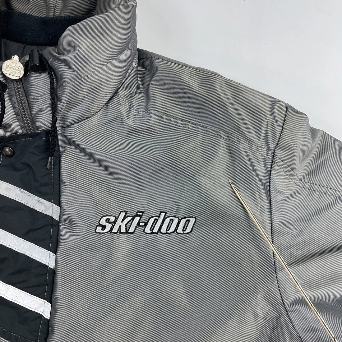 Vintage Ski-Doo Snowmobile Racing Jacket Size 42 Gray Insulated