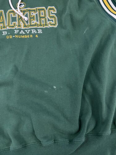 Vintage Green Bay Packers Brett Favre Sweatshirt Hoodie Size XL NFL