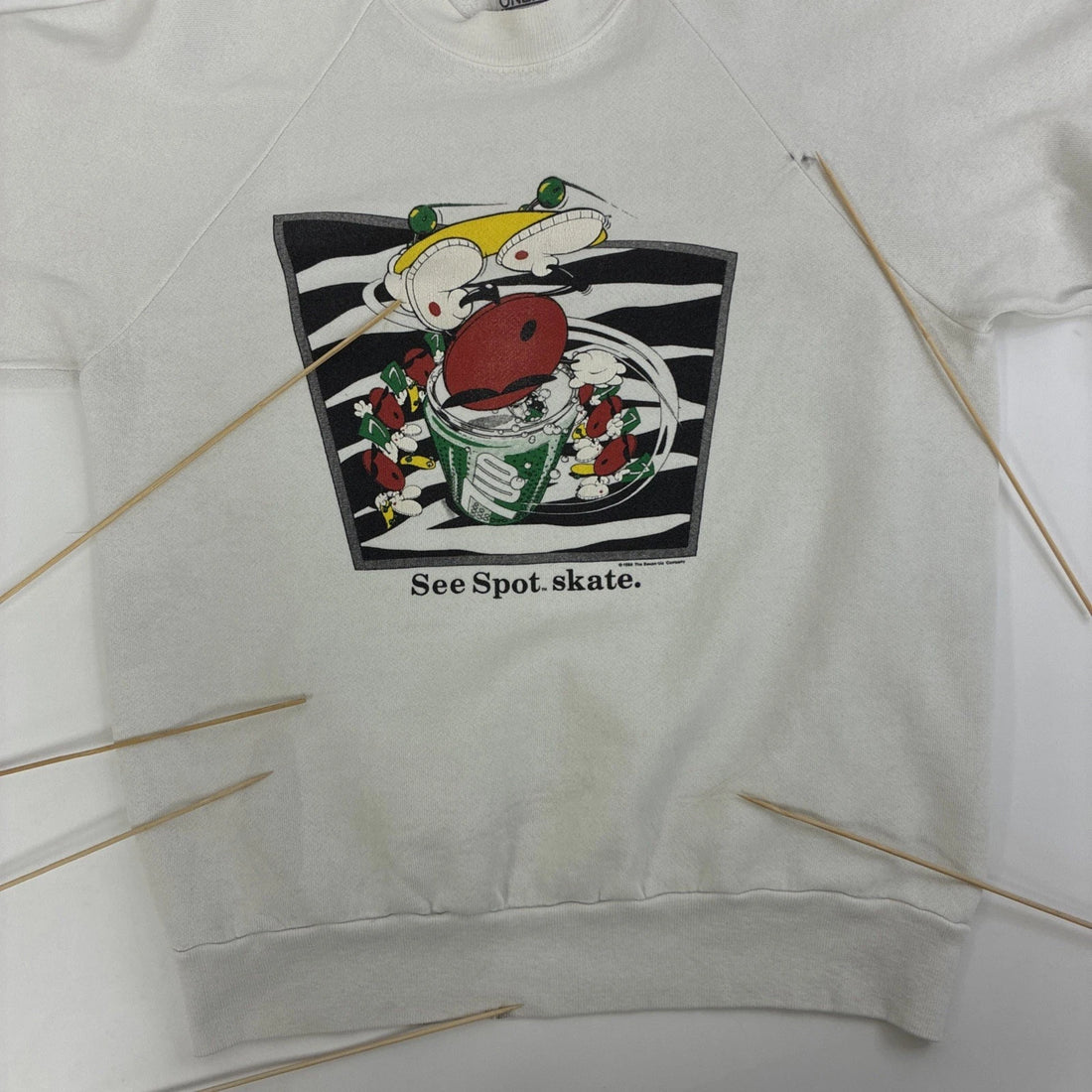 Vintage 7Up See Spot Skate Promo Crewneck Sweatshirt Size Large 80s