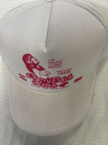 Vintage Cherry Patch Ranch Snapback Mesh Trucker Hat Cap OSFA White 90s