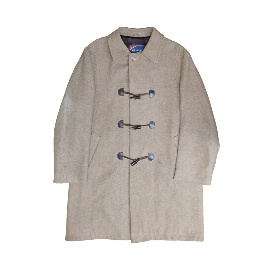 Vintage Croydon Wool Duffle Coat Jacket Size Regular 46 Beige