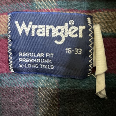 Vintage Wrangler Western Pearl Snap Shirt Size 16-33 Plaid
