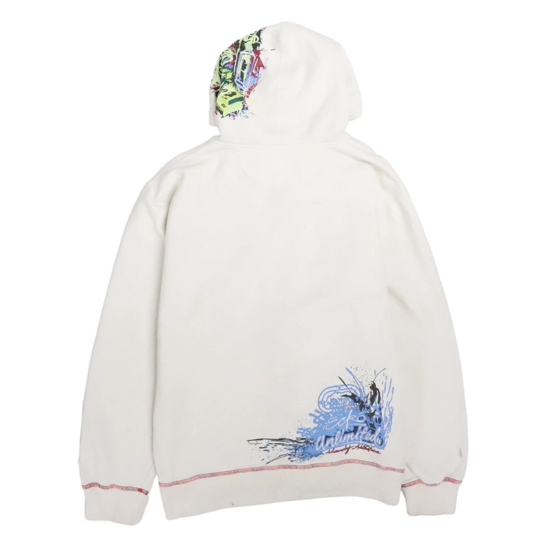 Vintage Ecko Unlimited Graffiti Full Zip Sweatshirt Hoodie Size XL Y2K