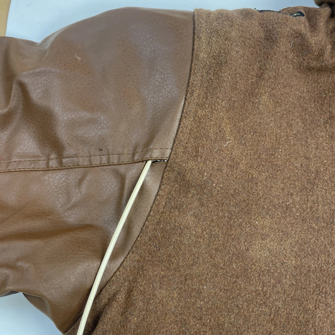 Vintage Akademiks Wool Faux Leather Varsity Jacket Size Large Brown Y2K