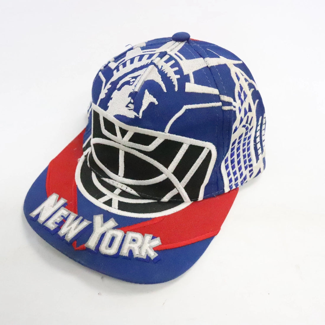 Vintage New York Rangers The Mask Greg Harrison Leather Strap Hat OSFA 90s NHL