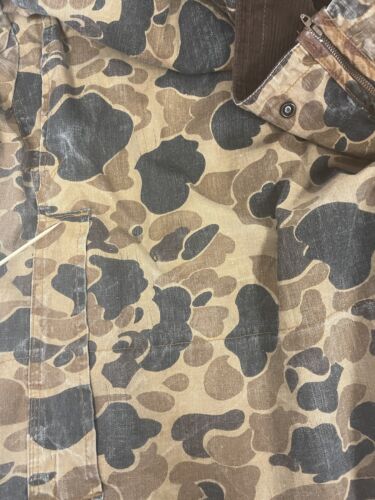 Vintage American Field Camo Hunting Jacket Size Large Brown