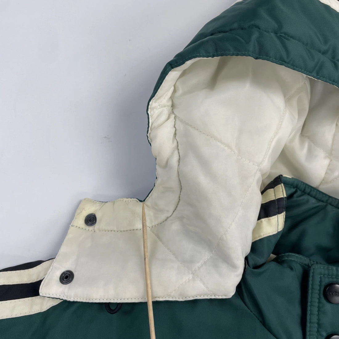 Vintage Adidas Puffer Parka Coat Jacket Size Large Green Insulated