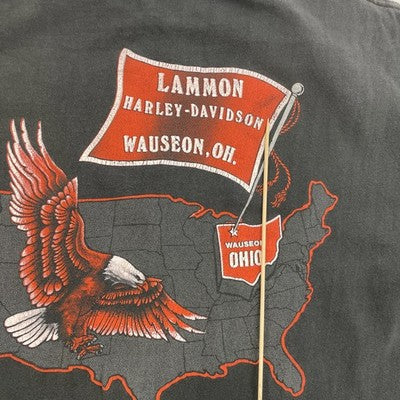 Vintage Harley Davidson 3D Emblem Live To Ride T-Shirt Size Large 1989 80s