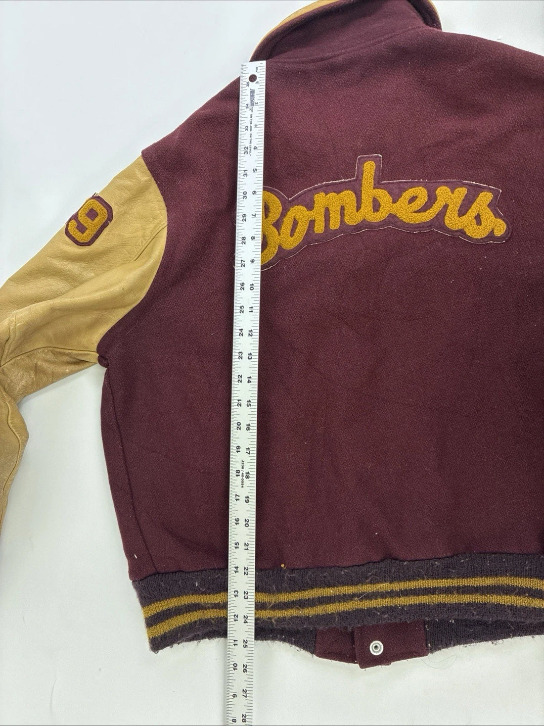 Vintage Bombers Leather Wool Varsity Letterman Jacket Size Large 70s