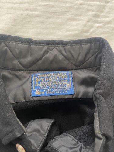 Vintage Pendleton Wool Button Up Shirt Size Medium Black