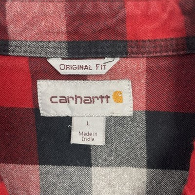 Carhartt Button Up Shirt Size Large Red Plaid