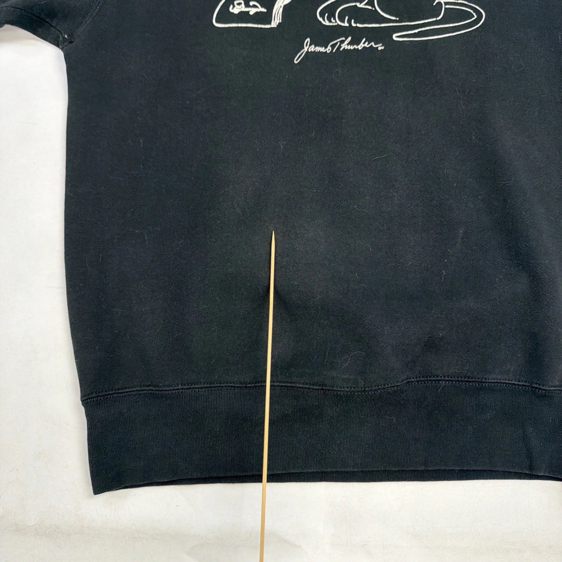 Vintage Dog Line Art Crewneck Sweatshirt Size Large Black