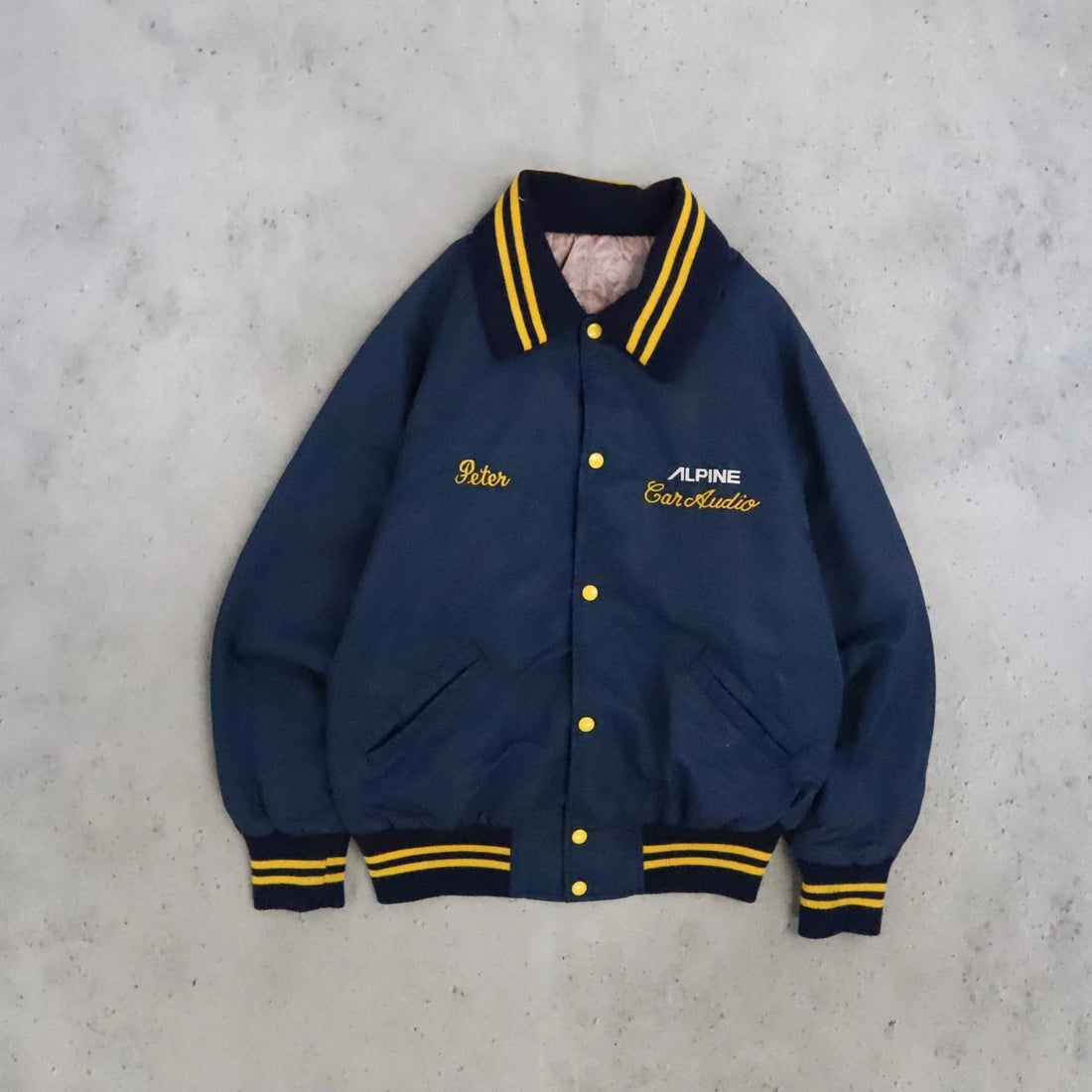 Vintage Alpine Car & Audio Bomber Jacket Size 44 70s 80s