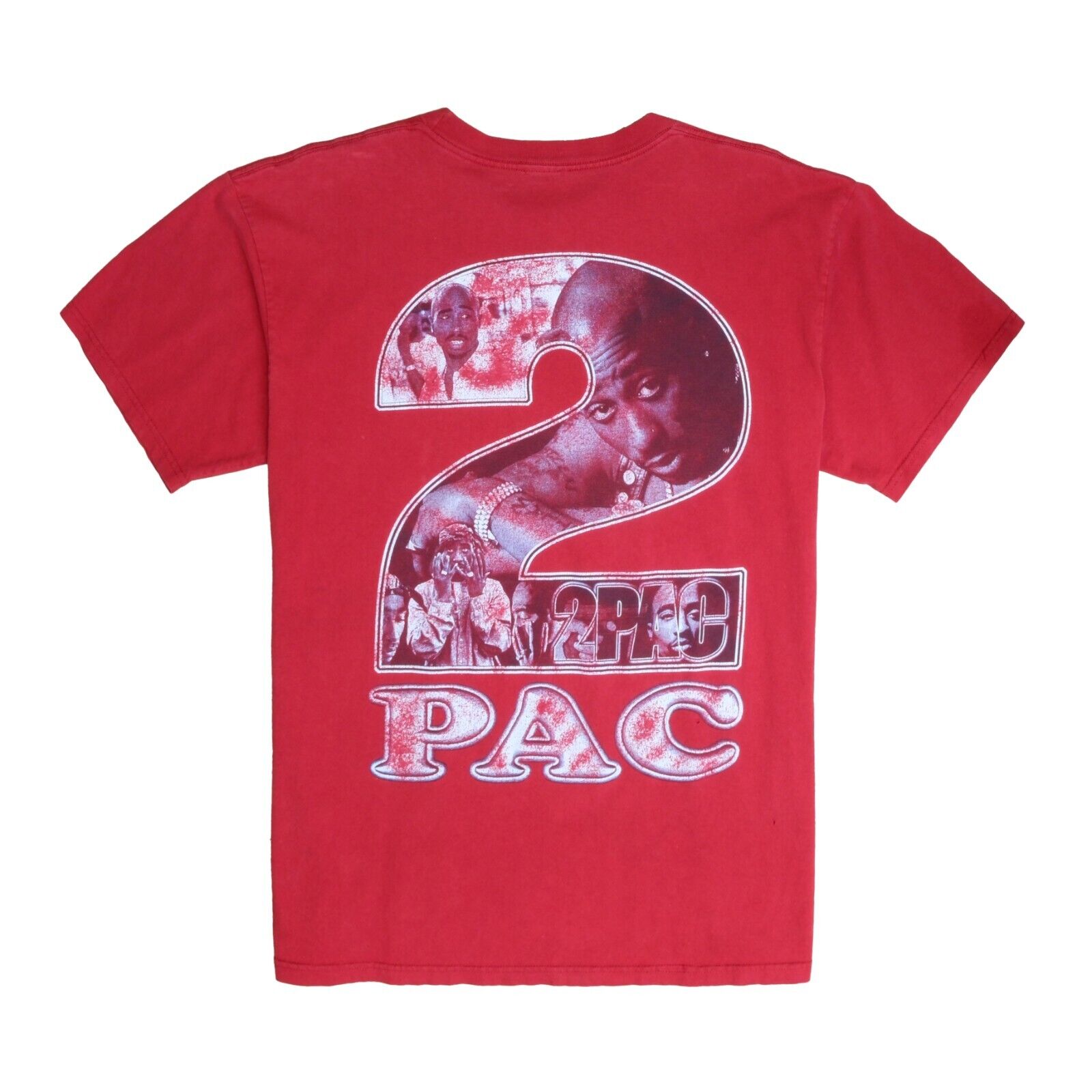 Vintage Tupac 2Pac Thug Life T-Shirt Size Medium Red Rap Tee 2002