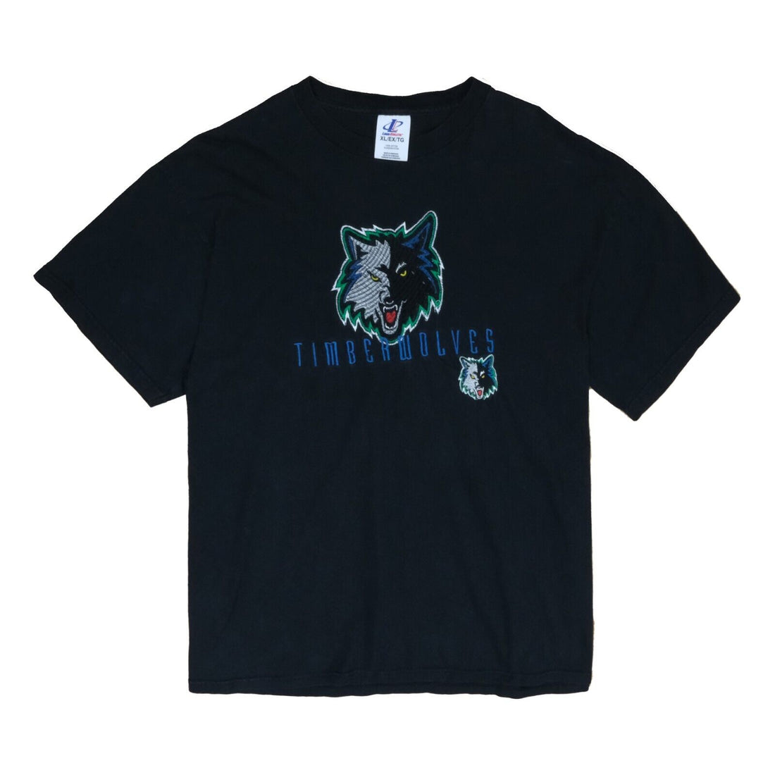 Vintage Minnesota Timberwolves Logo Athletic T-Shirt Size XL Embroidered 90s NBA