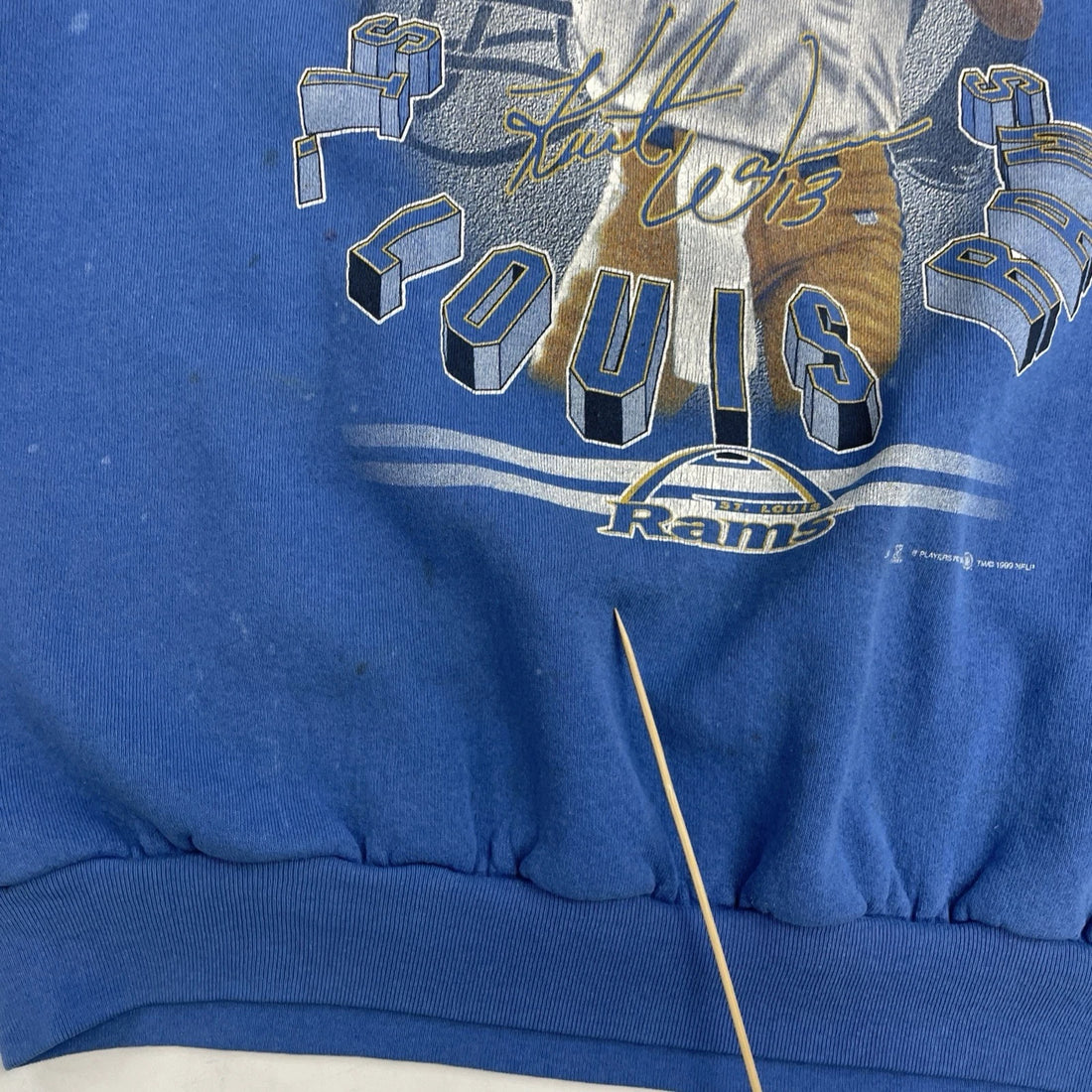 Vintage Kurt Warner St. Louis Rams Sweatshirt Crewneck Size XL 90s NFL