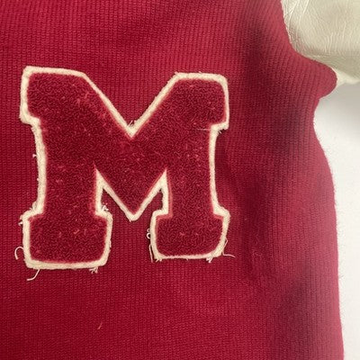 Vintage Sand-Knit Letterman Varsity Jacket Size 38 1970s 70s