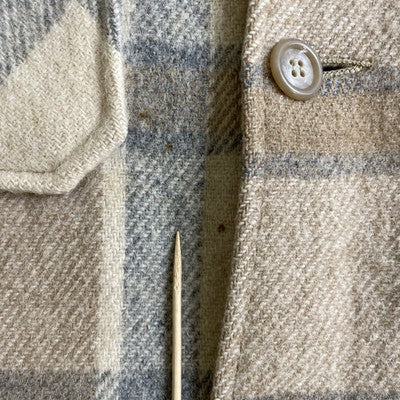 Vintage Woolrich Wool Shirt Jacket Size Large Plaid Brown Beige