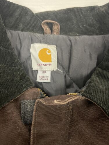 Vintage Carhartt Canvas Arctic Work Jacket Size 2XL Brown Insulated C26