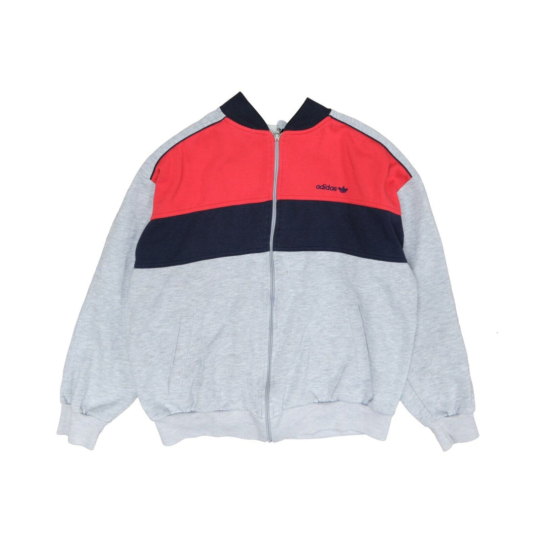 Vintage Adidas Track Suit Sweatshirt Size Medium Color Block Embroidered