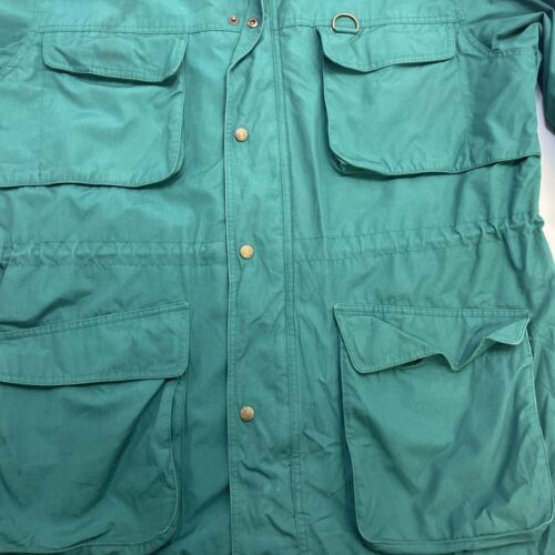 Vintage Eddie Bauer Field Coat Jacket Size Large Teal Wool Lined