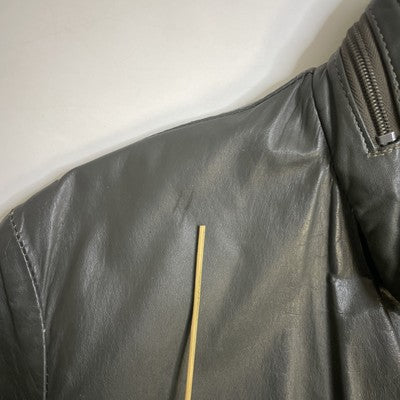 Vintage Leather Bomber Jacket Size 44 Gray