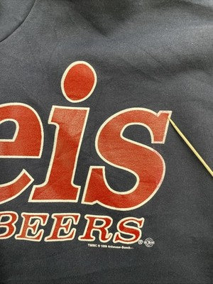 Vintage Budweiser Spell Out Sweatshirt Hoodie Size XL Beer Promo