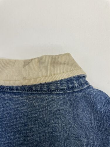 Vintage Lee Dungarees Denim Trucker Jacket Size Large Blue Blanket Lined