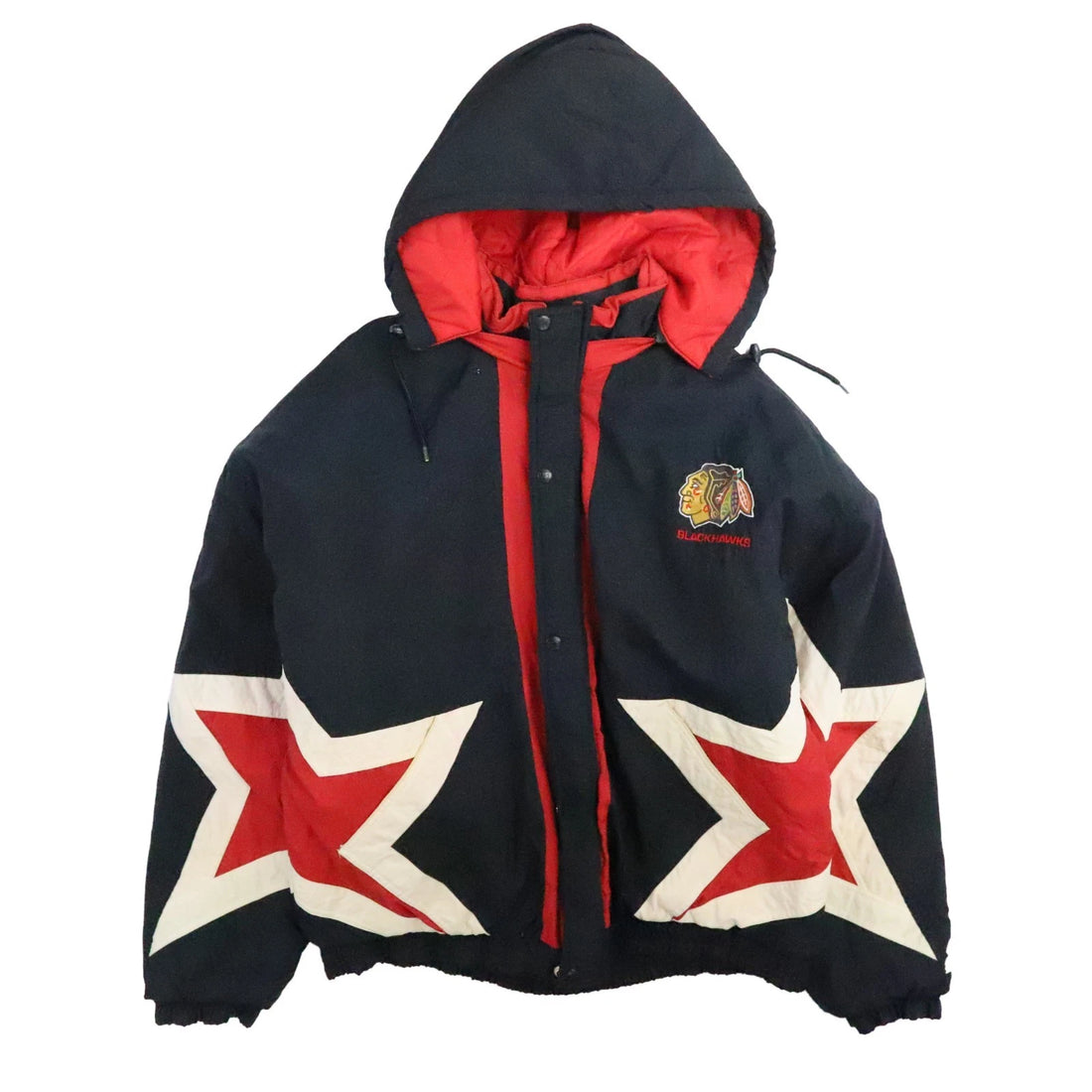 Vintage Chicago Blackhawks Starter Puffer Jacket Size Large 90s NHL