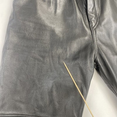 Vintage Screamin Eagle Leather Motorcycle Pants Size 34 Black