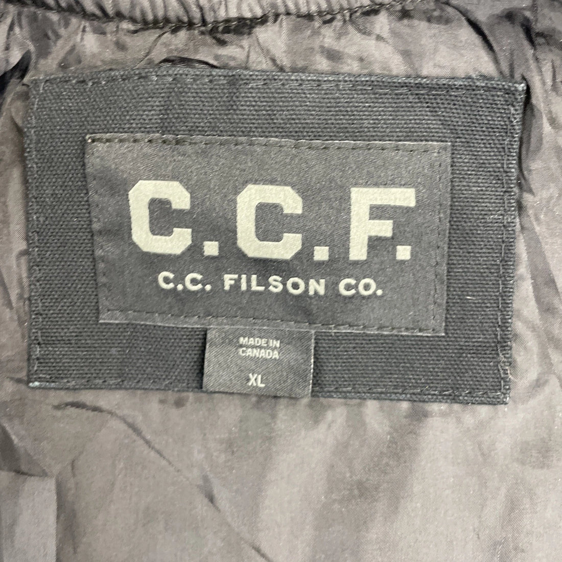 C.C. Filson Bomber Work Jacket Size XL Black CCF