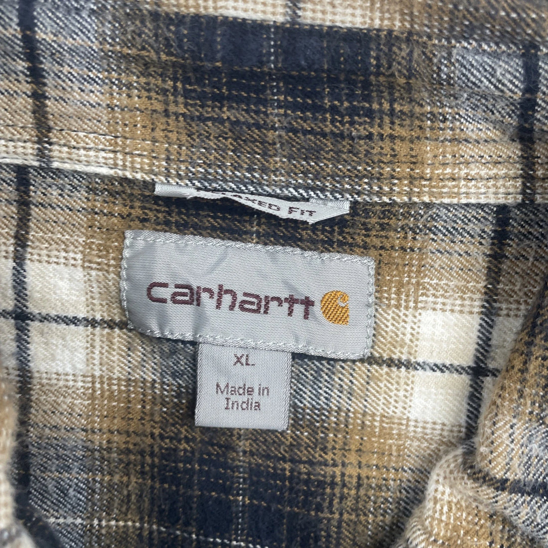 Carhartt Button Up Shirt Size XL Plaid Relaxed Fit