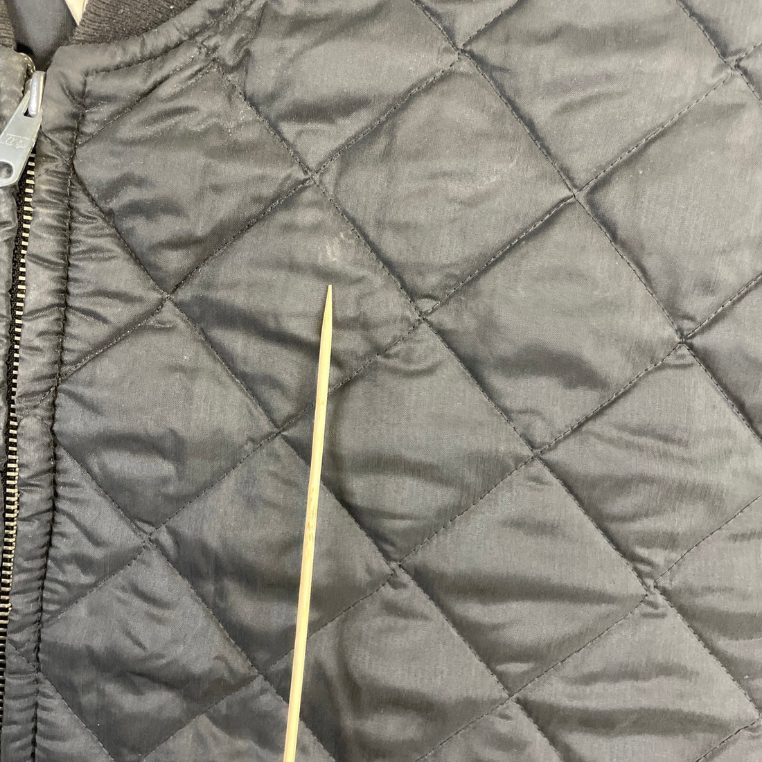 Vintage Quilted Bomber Jacket Size Large Black