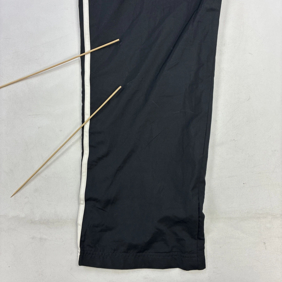 Adidas Nylon Track Pants Size Small Black Striped