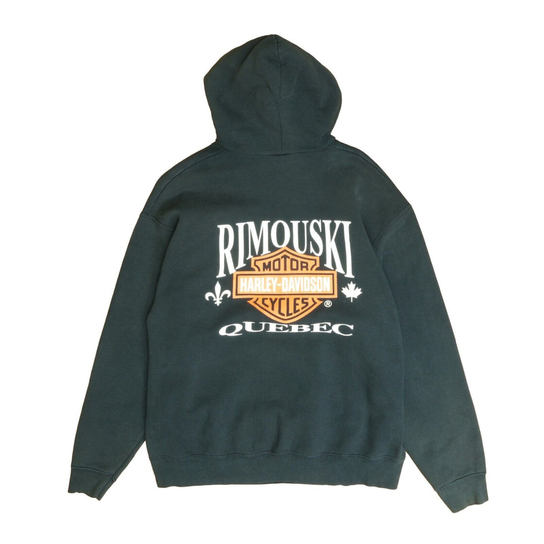 Vintage Harley Davidson Motorcycles Rimouski Sweatshirt Hoodie Size XL Black