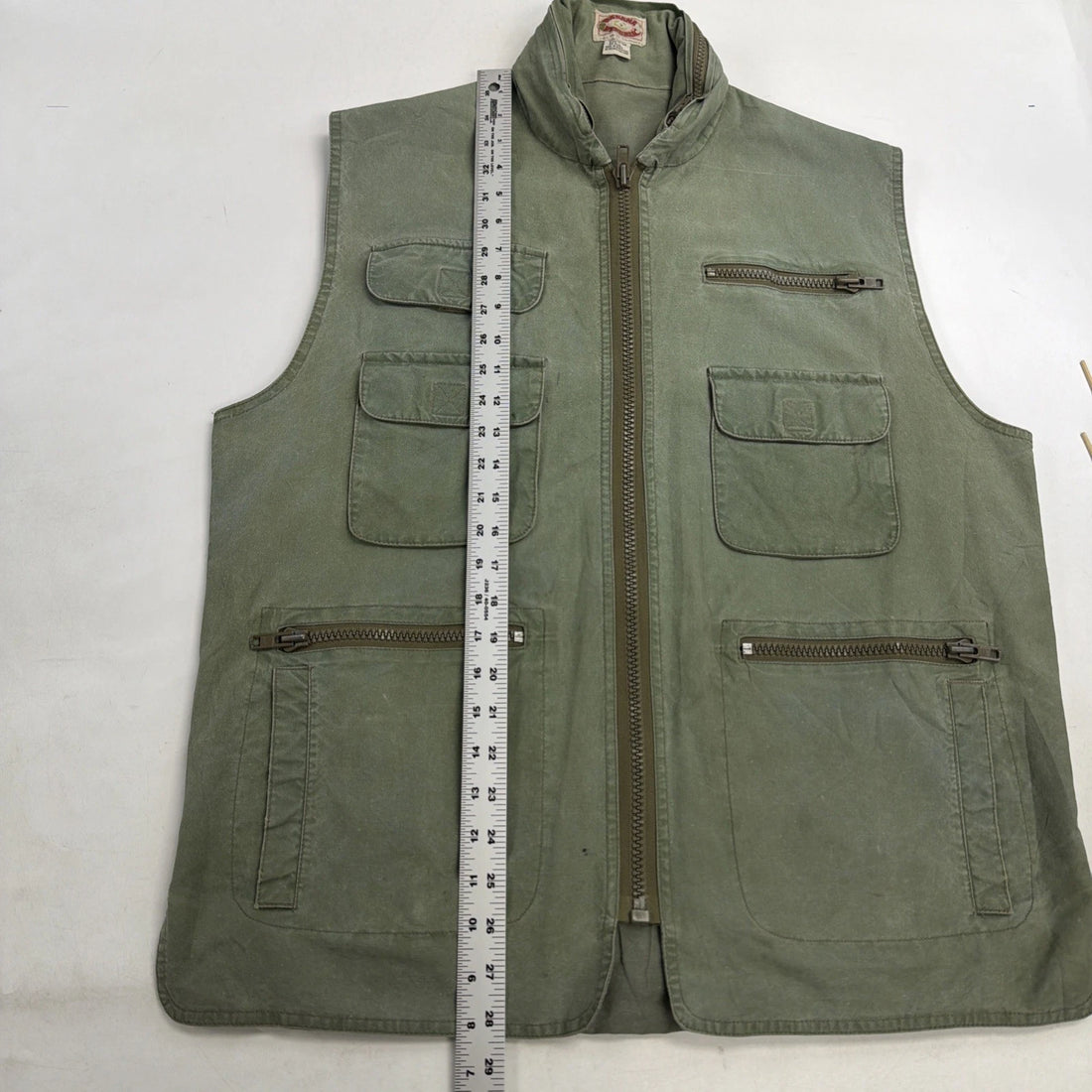 Vintage Banana Republic Safari Utility Vest Jacket Large Green Photojournalist