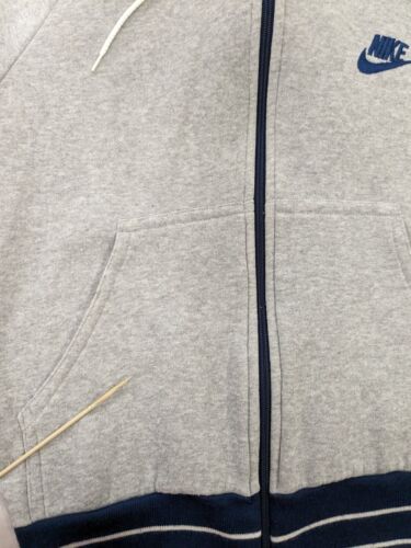 Vintage Nike Full Zip Sweatshirt Hoodie Size Small Blue Gray 70s 80s