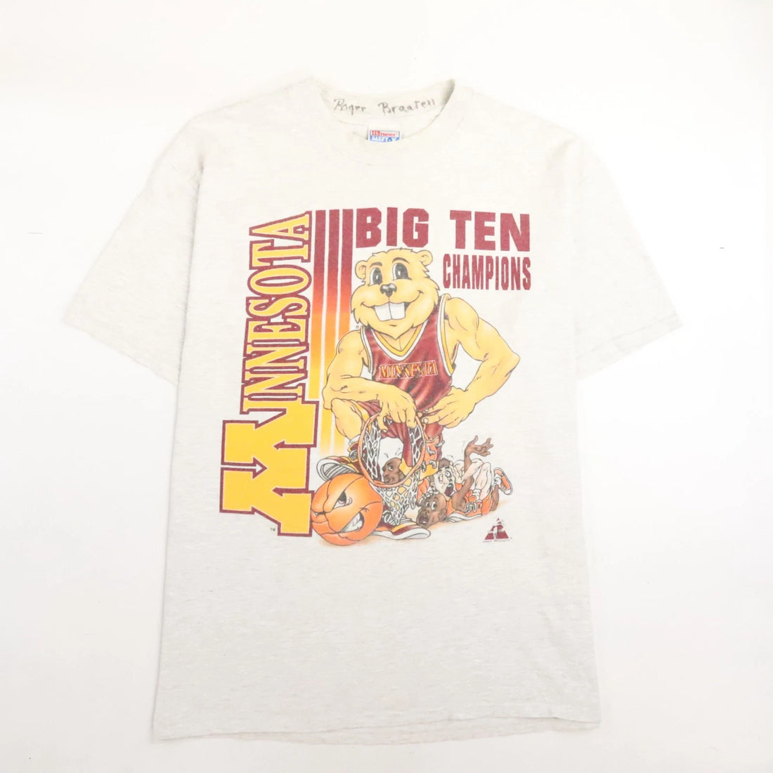 Vintage Minnesota Golden Gophers Big 10 Champs Basketball T-Shirt XL 90s NCAA