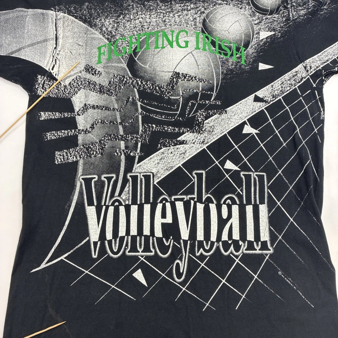 Vintage Notre Dame Fighting Irish Volleyball T-Shirt XL All Over Print 90s NCAA